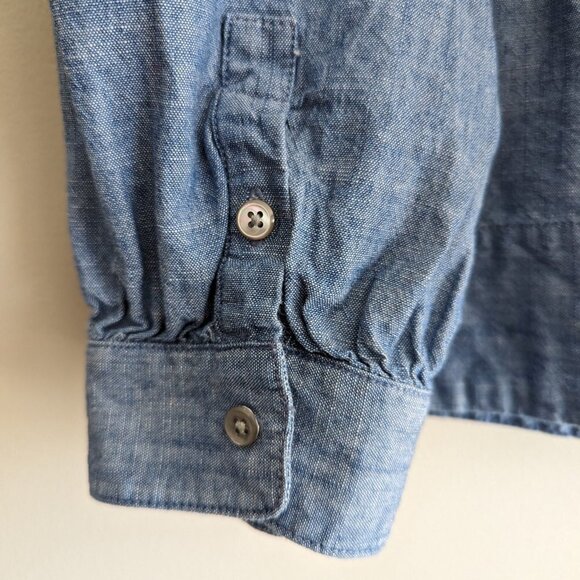 Women's Blue Ruffle Top - Picture 5 of 7